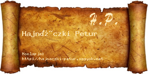 Hajnáczki Petur névjegykártya